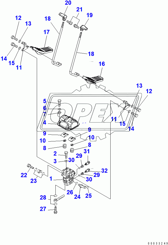  FLOOR FRAME (OPERATOR'S CAB) (TRAVEL CONTROL)(252874-)