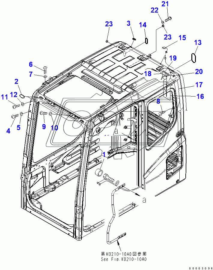  OPERATOR'S CAB (BOLT AND ANTENNA)(203013-250000)