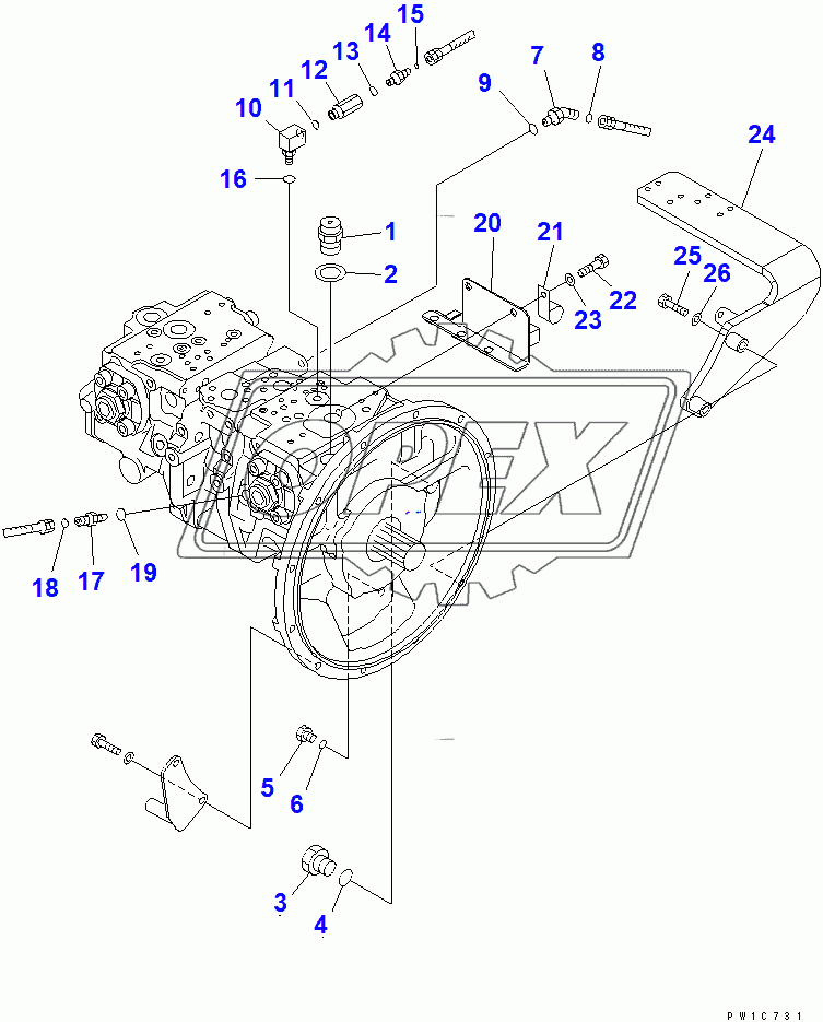  MAIN PUMP (CONNECTING PARTS)(200008-)