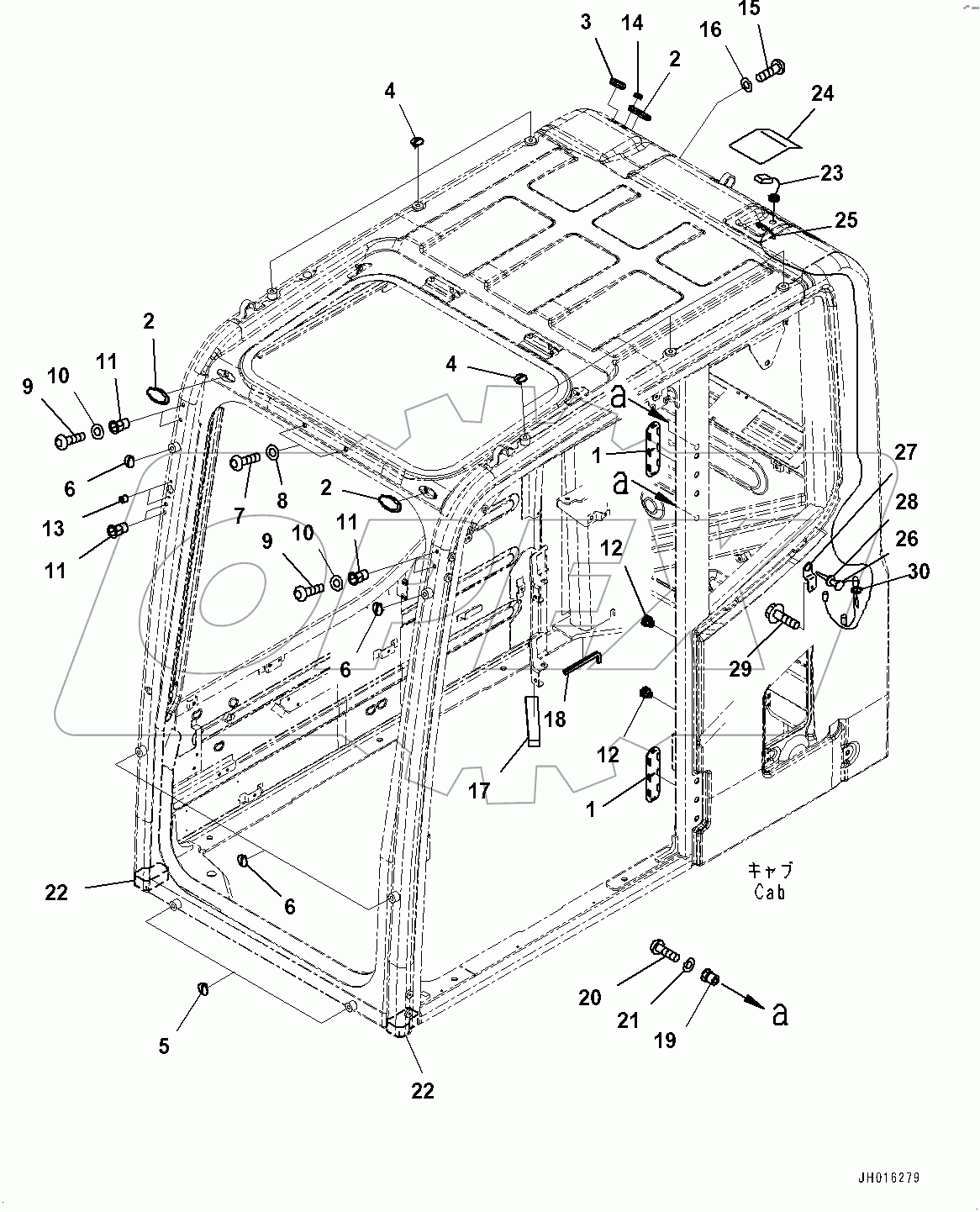 Cab, KOMTRAX Antenna (#400001-)