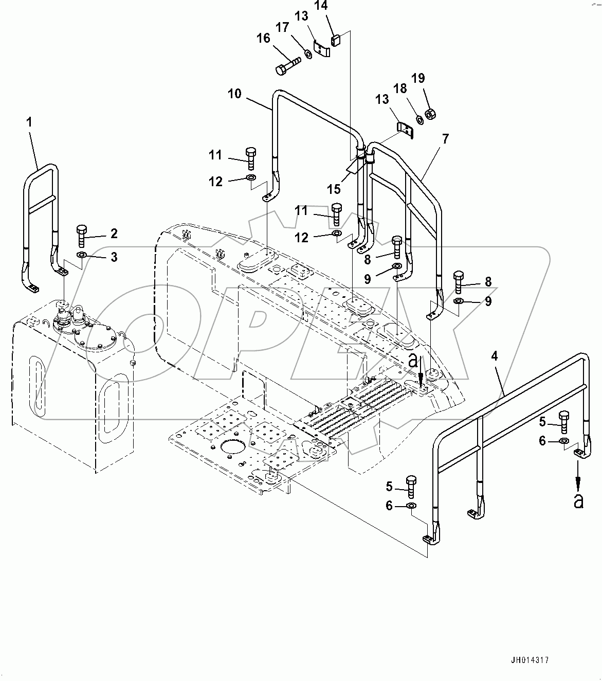  Handrail, Rear (#400198-)