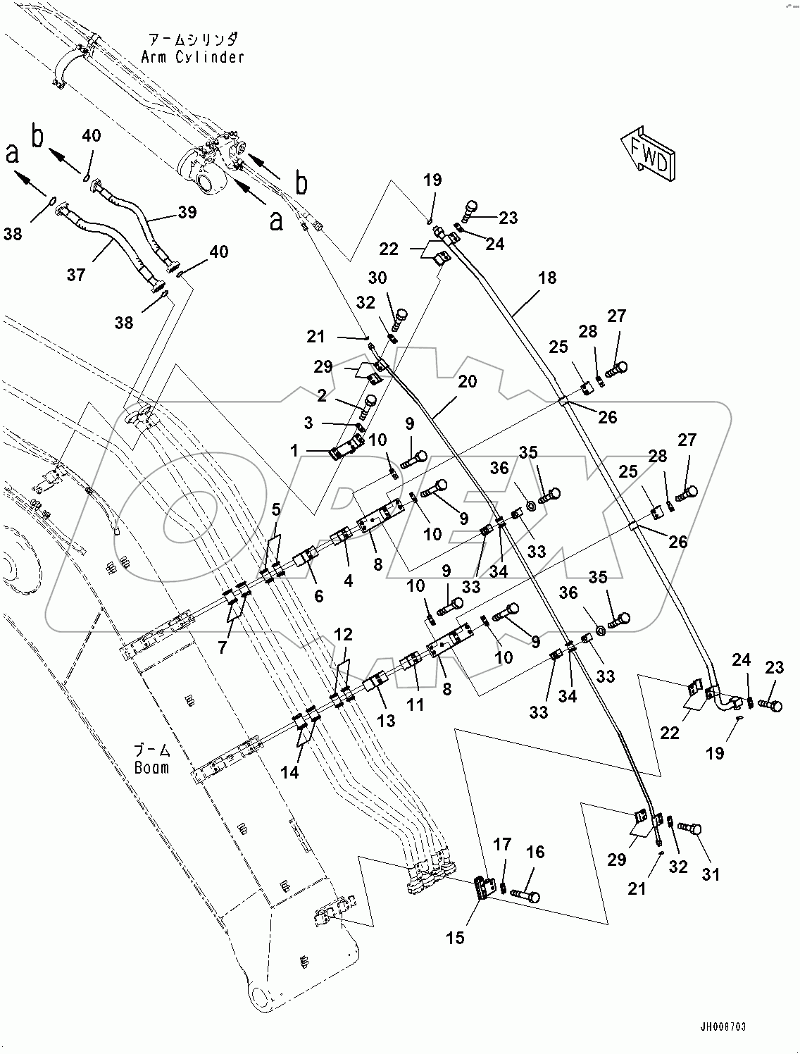  Boom, Arm Lock Valve Piping (#400001-)