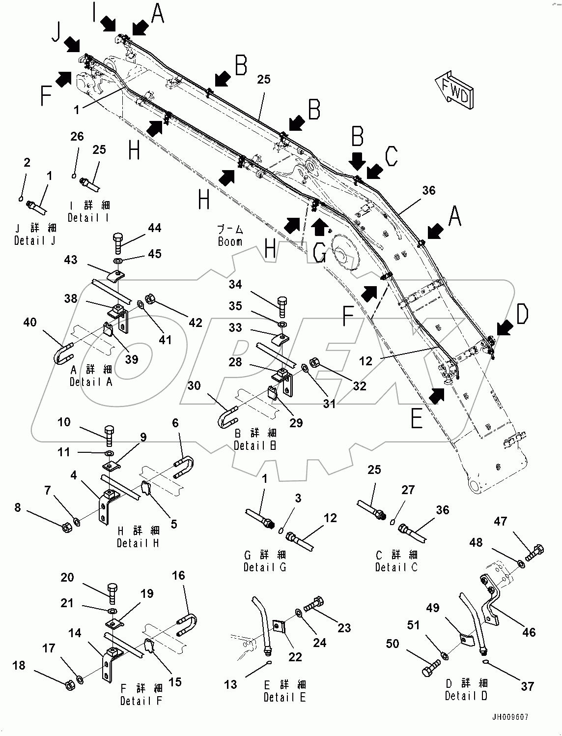  Boom, Quick Coupler Piping (#400001-)