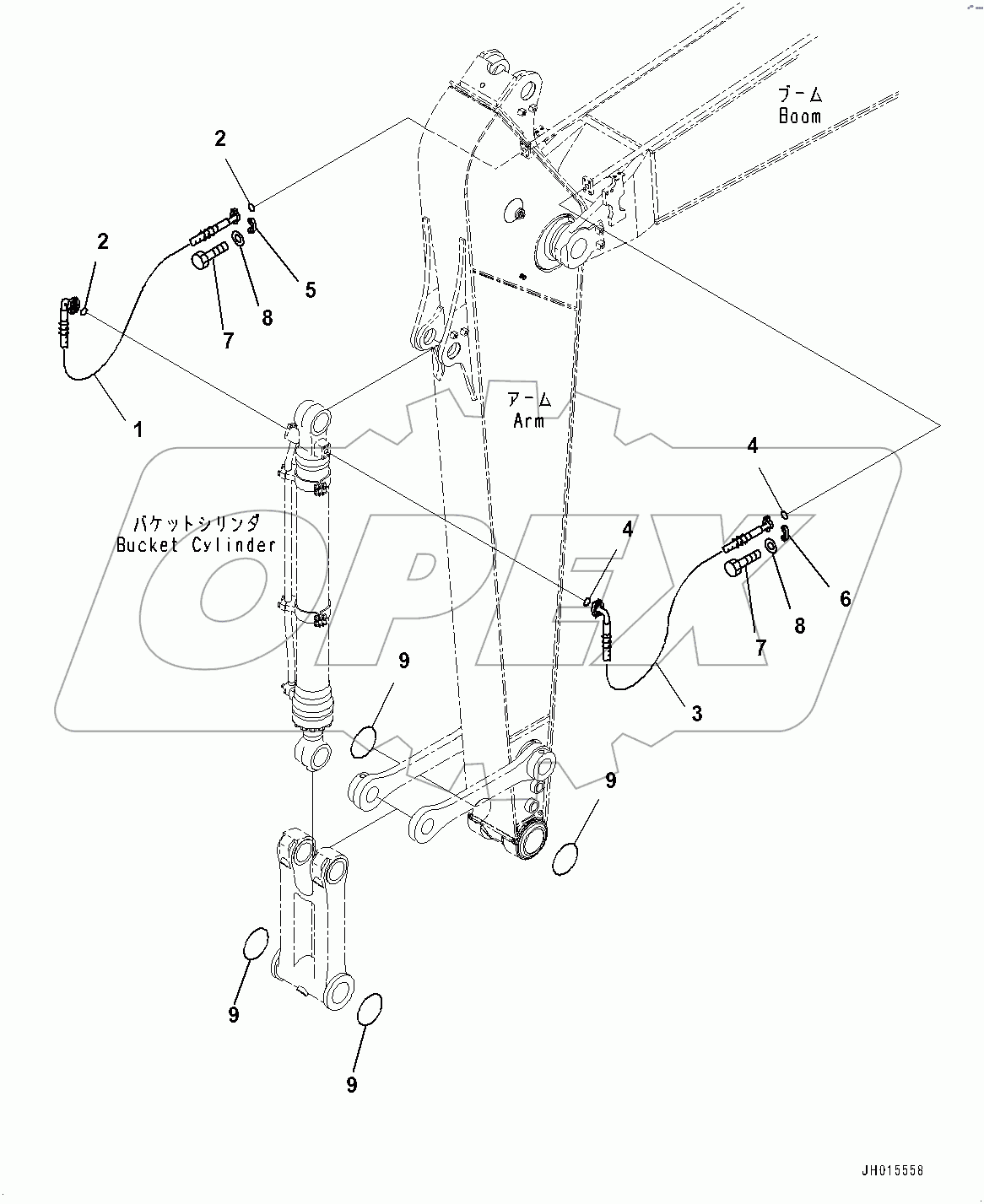  Arm, Bucket Cylinder Hose (#400001-)