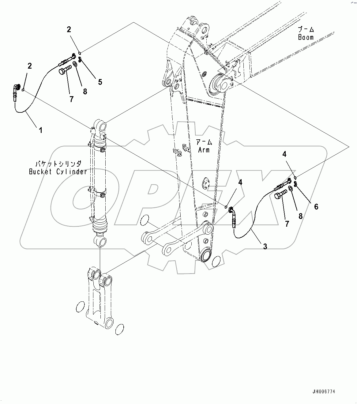  Arm, Bucket Cylinder Hose (#400001-)