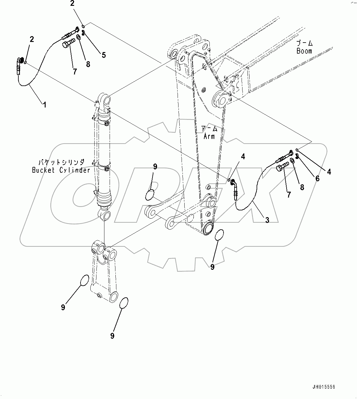  Arm, Bucket Cylinder Hose (#400001-)