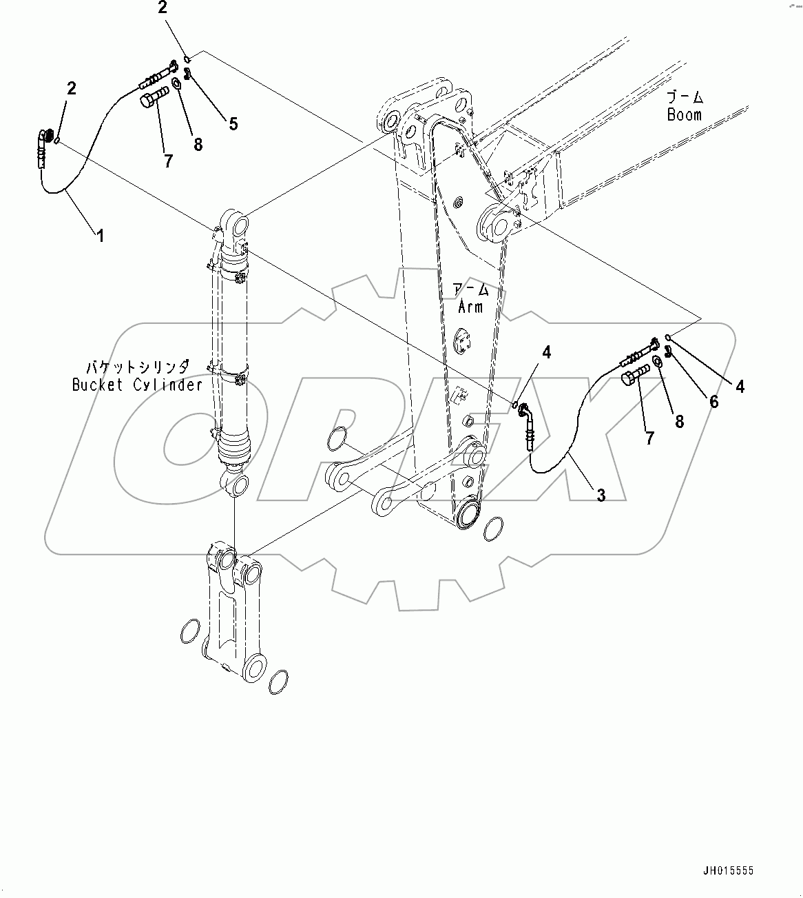  Arm, Bucket Cylinder Hose (#400001-)
