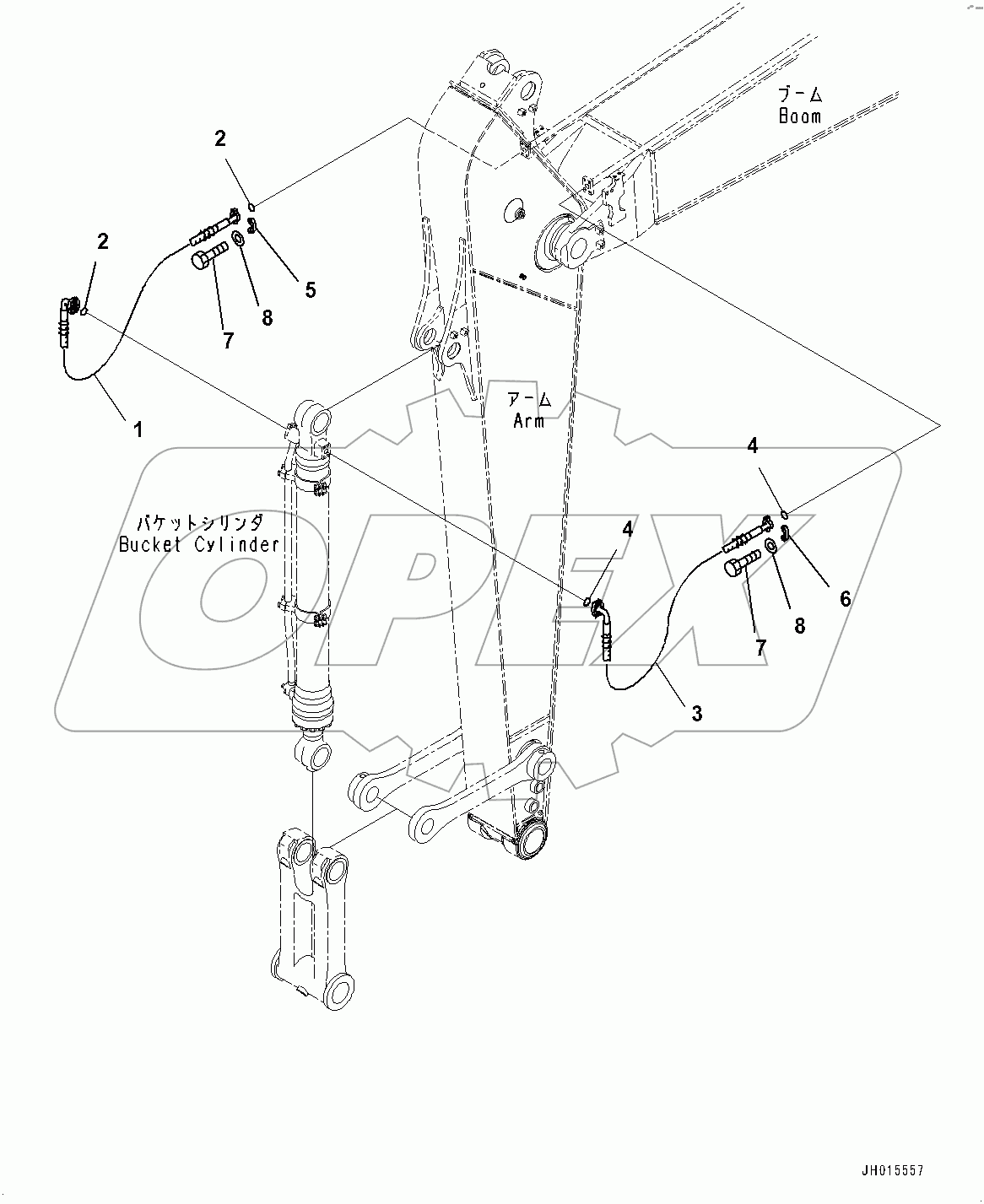  Arm, Bucket Cylinder Hose (#400001-)