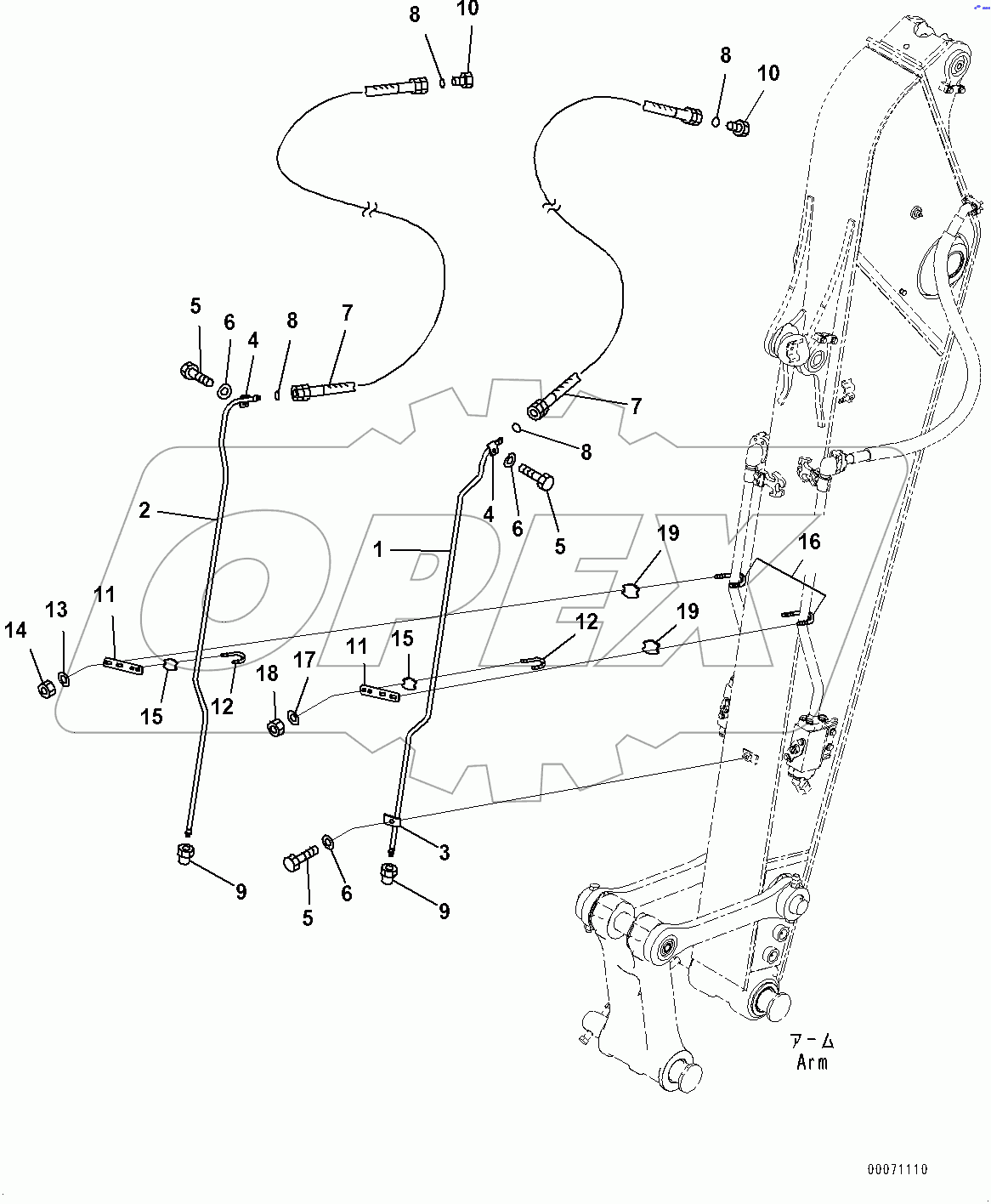  Arm, Quick Coupler Piping (#400001-)