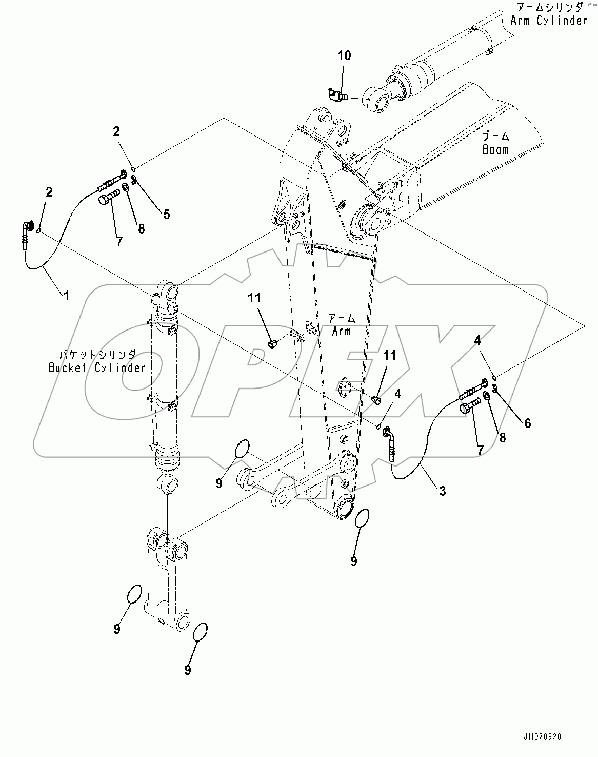  Arm, Bucket Cylinder Hose (#400001-)