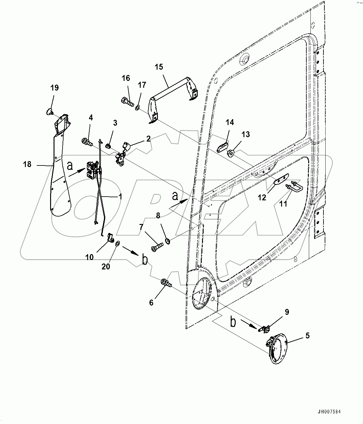  Cab, Door Lock (#400002-)