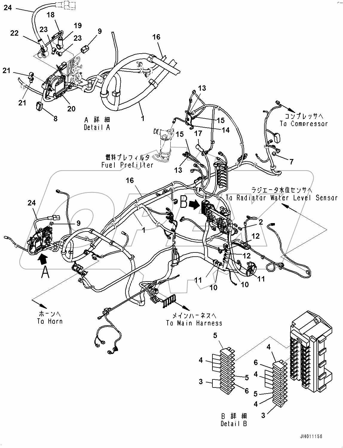  Cab, Floor, Wiring Harness (#400001-)