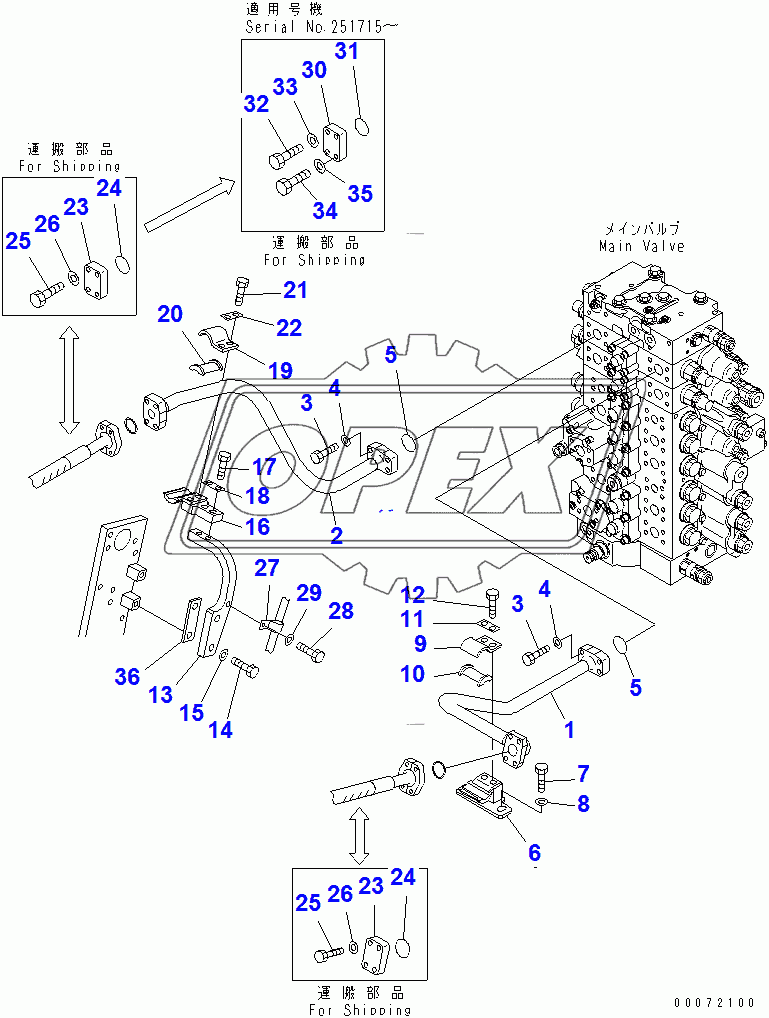  ATTACHMENT ADDITIONAL PIPING (2 ACTUATOR)(250001-)