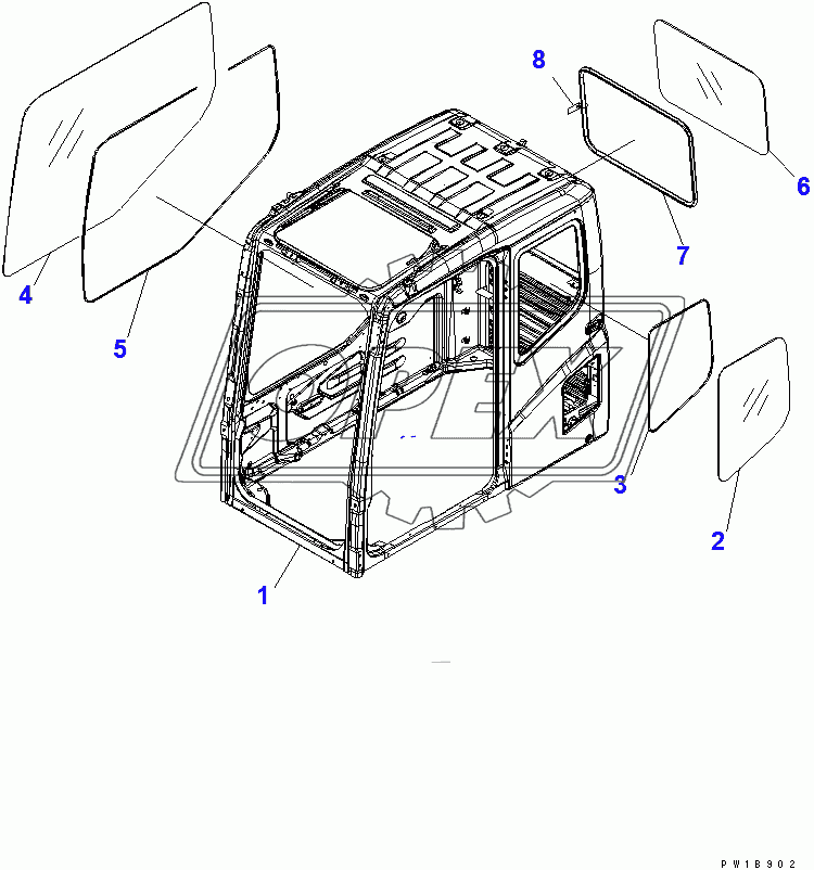  OPERATOR'S CAB (CAB)(200001-250000)