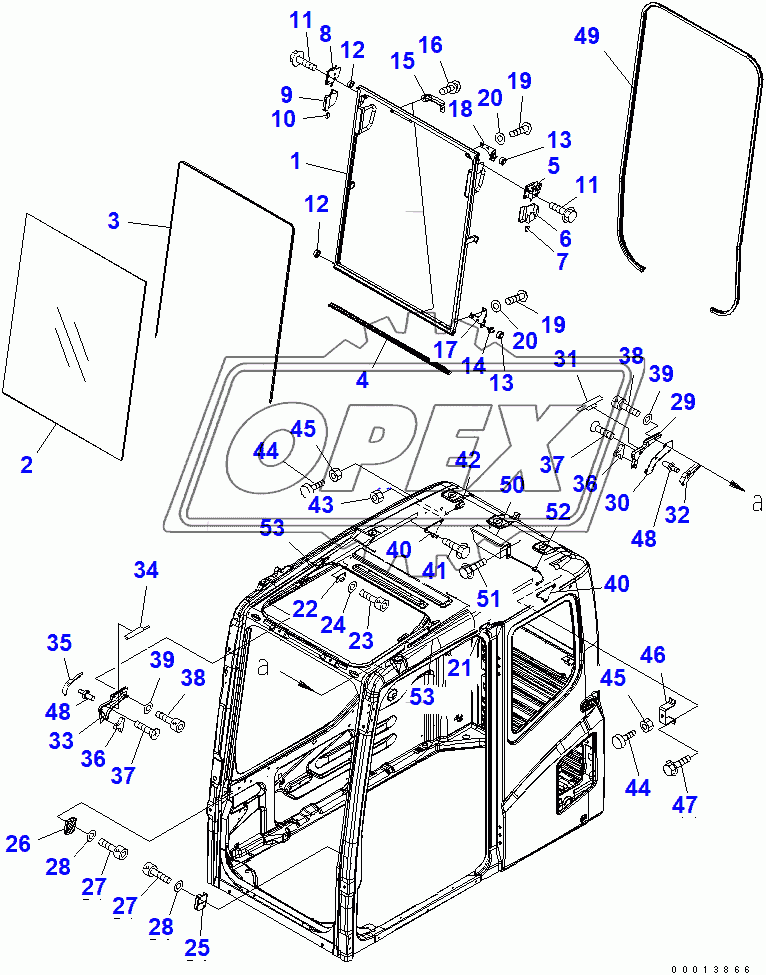  OPERATOR'S CAB (FRONT WINDOW)(203013-250000)
