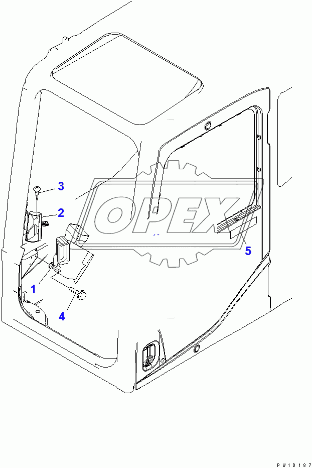  OPERATOR'S CAB (DUCT) (WITHOUT AIR CONDITIONER AND HEATER)(200001-250000)