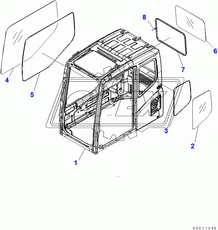  FLOOR FRAME (OPERATOR'S CAB) (CAB)(250001-)