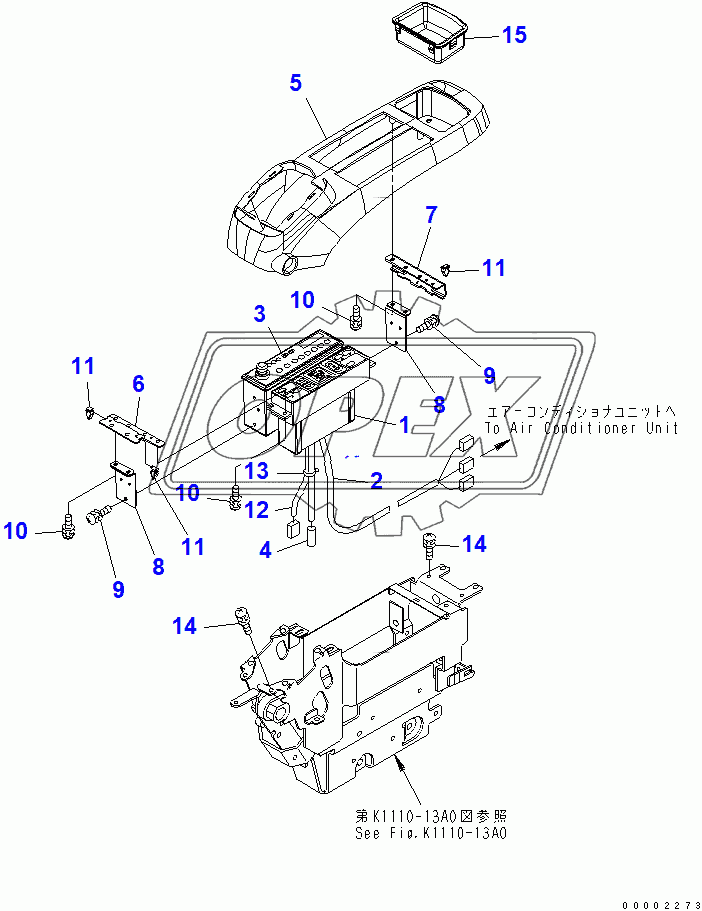  FLOOR FRAME (CONSOLE) (UPPER) (L.H.) (WITH AIR CONDITIONER AND RADIO) (FOR U.S.A.)(200001-250000)