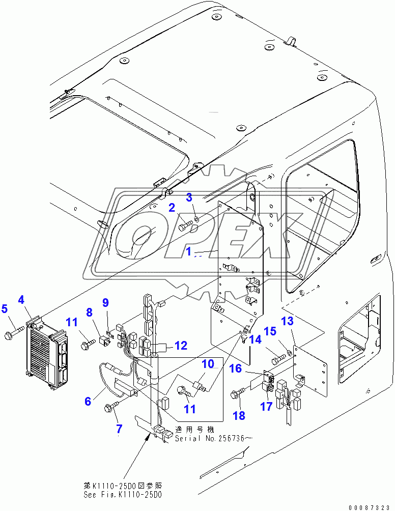  FLOOR FRAME (OPERATOR'S CAB) (SUB PANEL)(250001-258278)