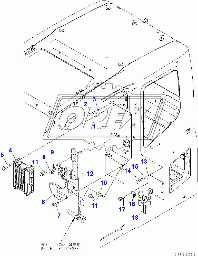  FLOOR FRAME (OPERATOR'S CAB) (SUB PANEL) (WITH HEATER)(258358-)