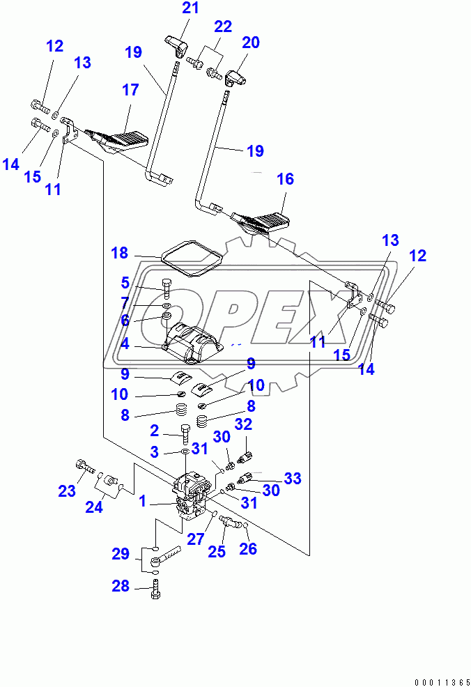  FLOOR FRAME (OPERATOR'S CAB) (TRAVEL CONTROL)(250001-252873)