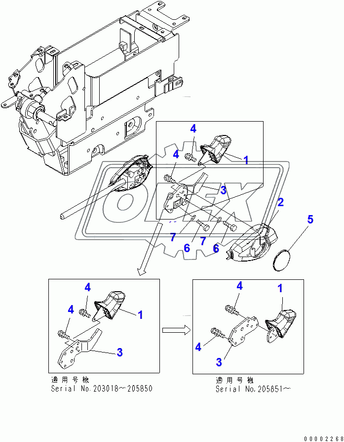  FLOOR FRAME (LEVER KNOB)(200001-250000)