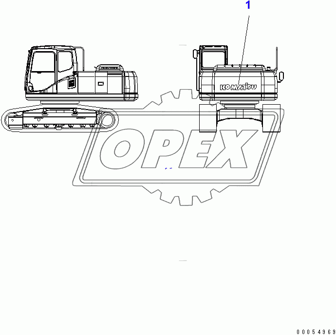  KOMATSU  LOGO (COUNTERWEIGHT)