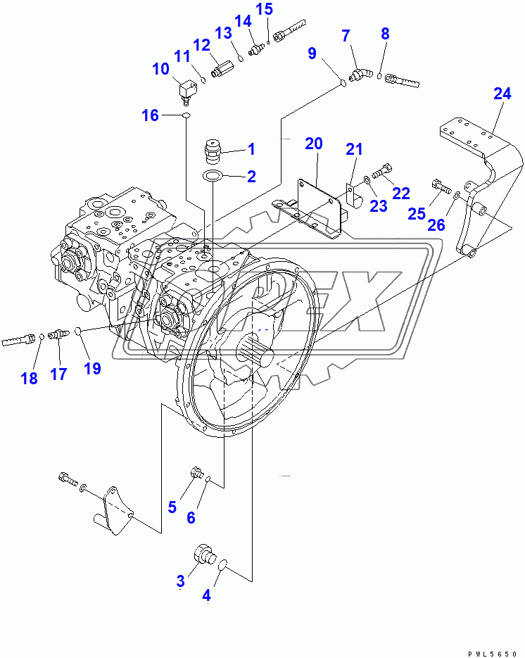  PISTON PUMP (CONNECTING PARTS) (WITH IN-LINE FILTER)(200008-)