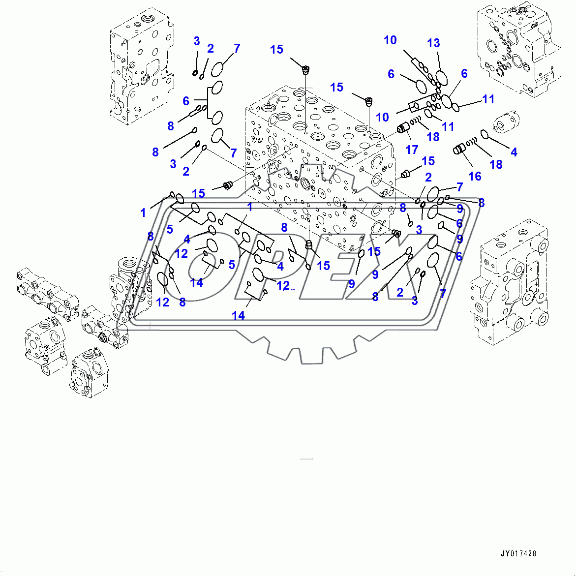  Control Valve, Inner Parts (5/17) (400001-)