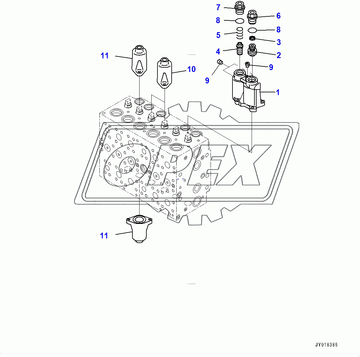  Control Valve, Inner Parts (3/22) (400001-400128)
