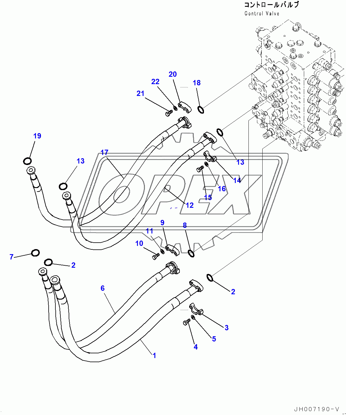  Arm and Bucket Piping (400001-) 1