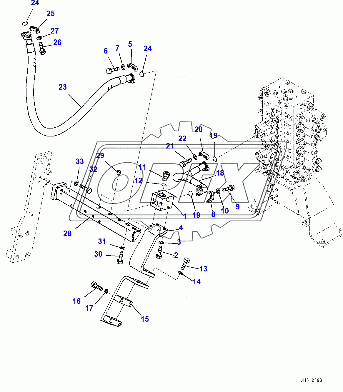  Actuator Piping, Main Piping, L.H. (400001-) 1