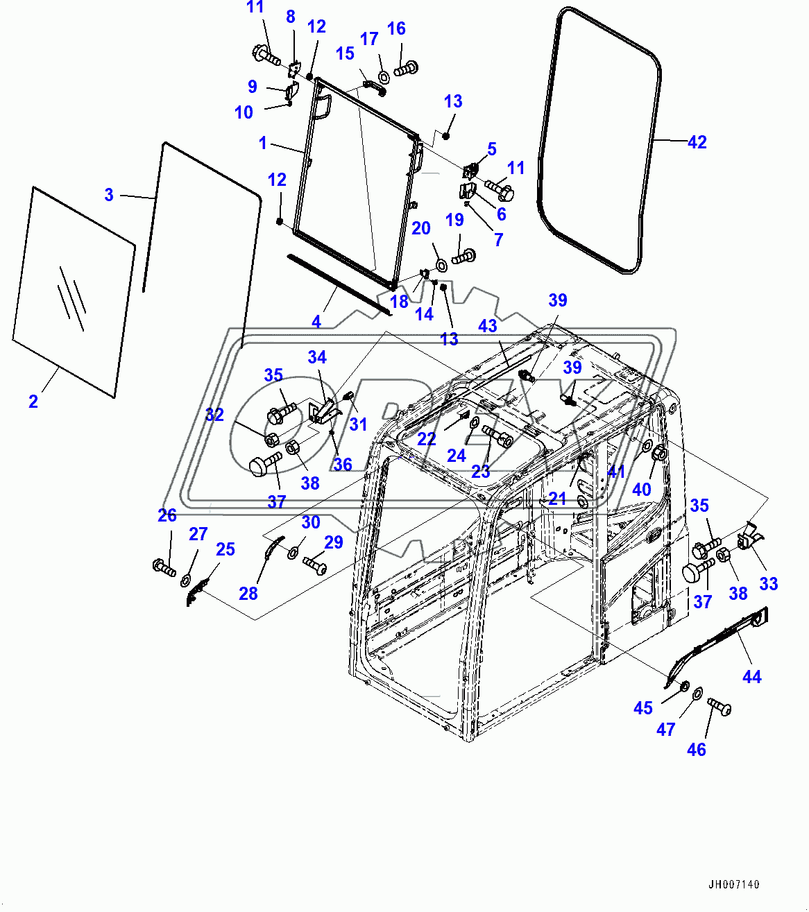  Cab, Front Window (400002-)