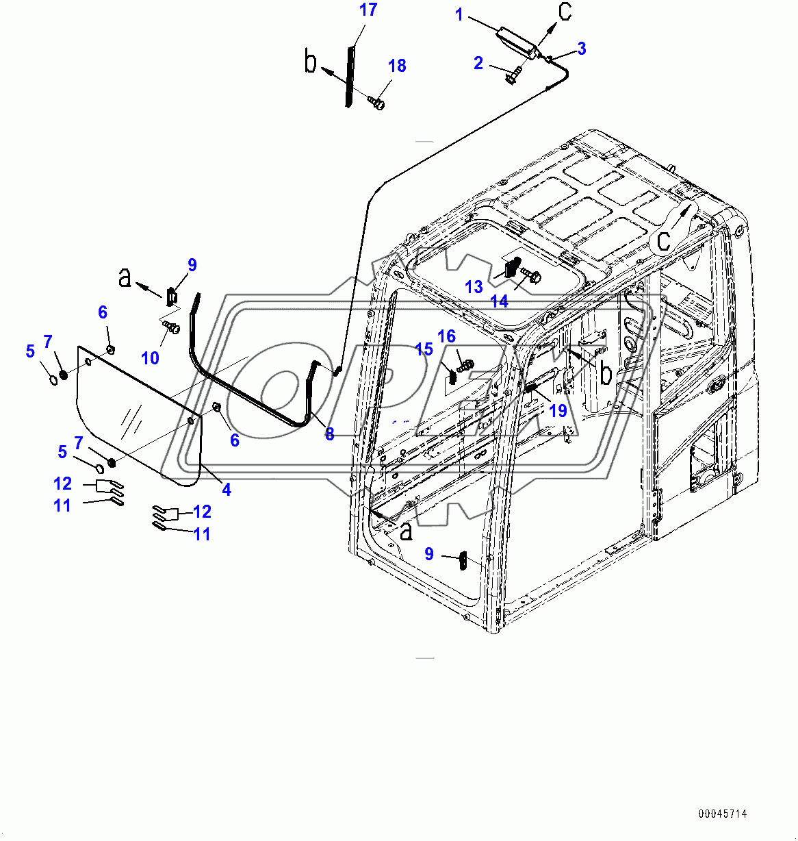  Cab, Front Lower Window (400002-)