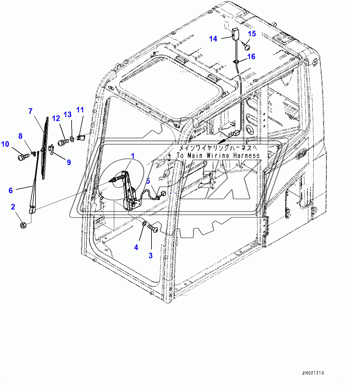  Cab, Wiper and Room Lamp (400002-)