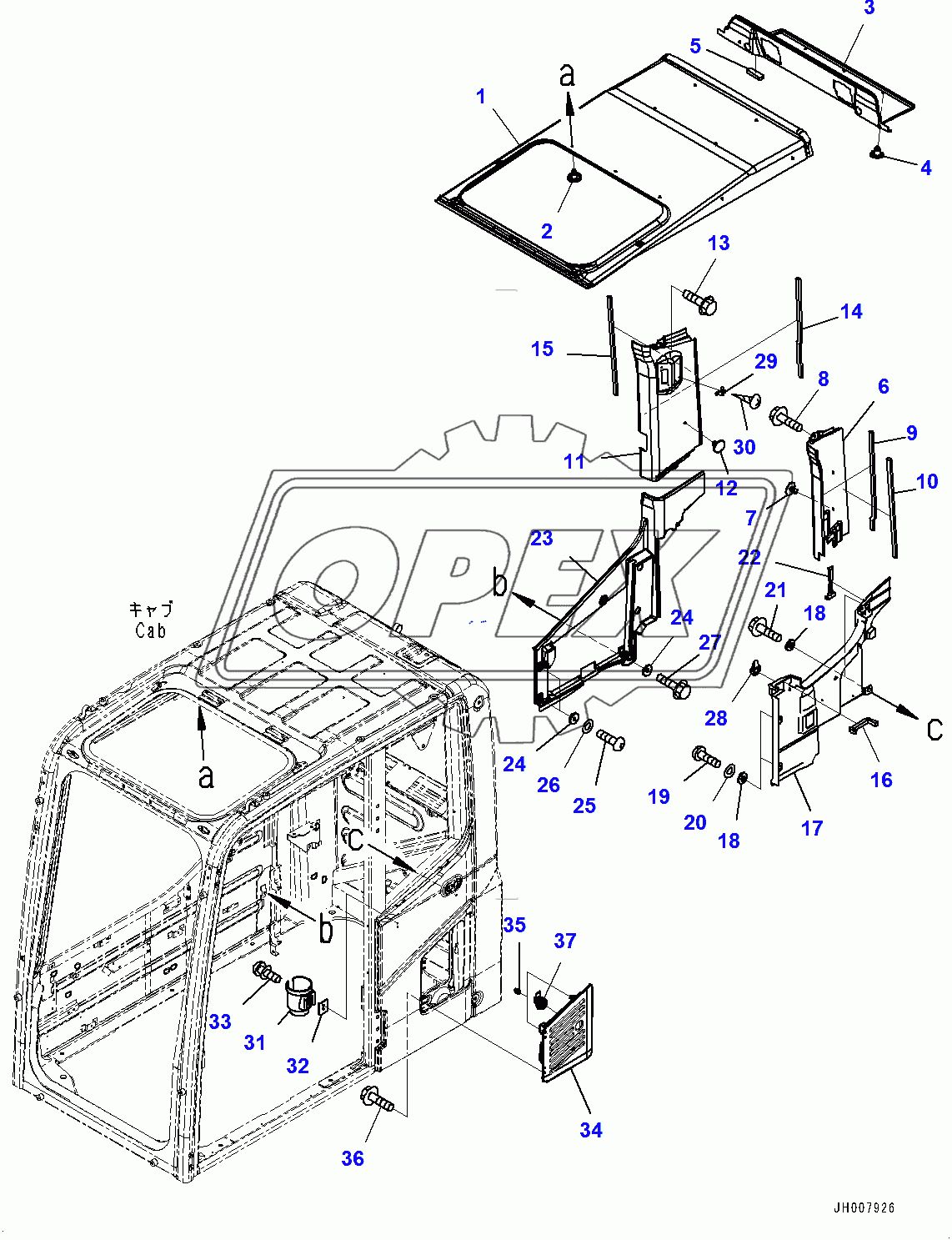  Cab, Roof Cover and Air Intake (400002-)