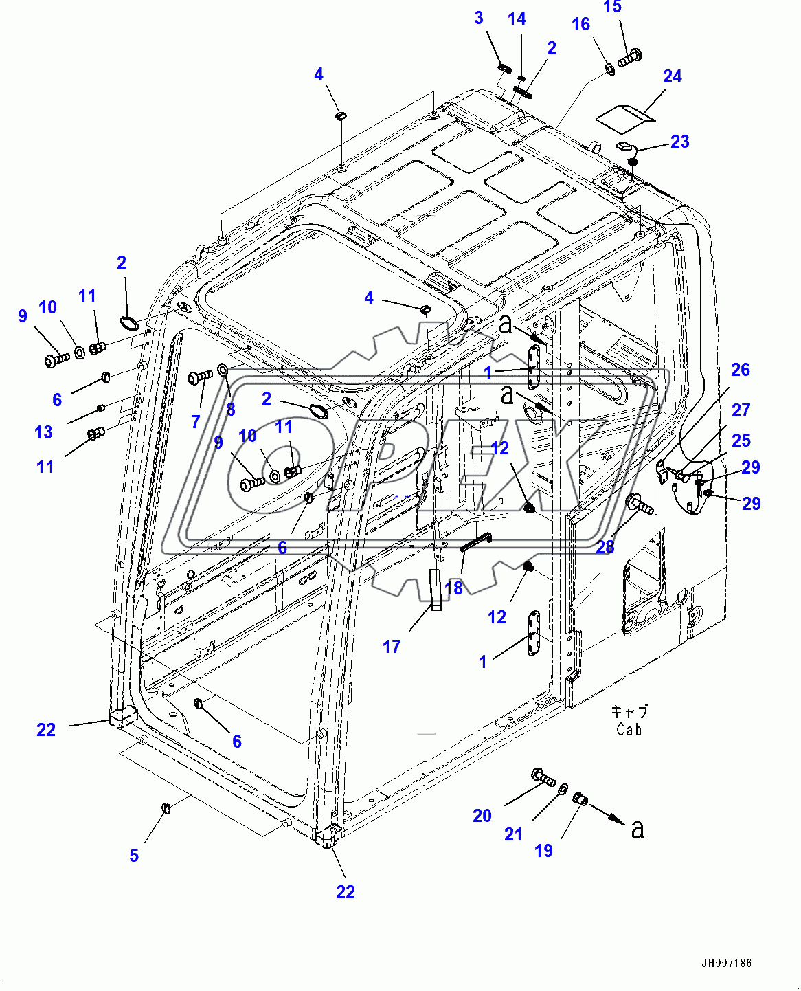  Cab, KOMTRAX Antenna (400002-400504)