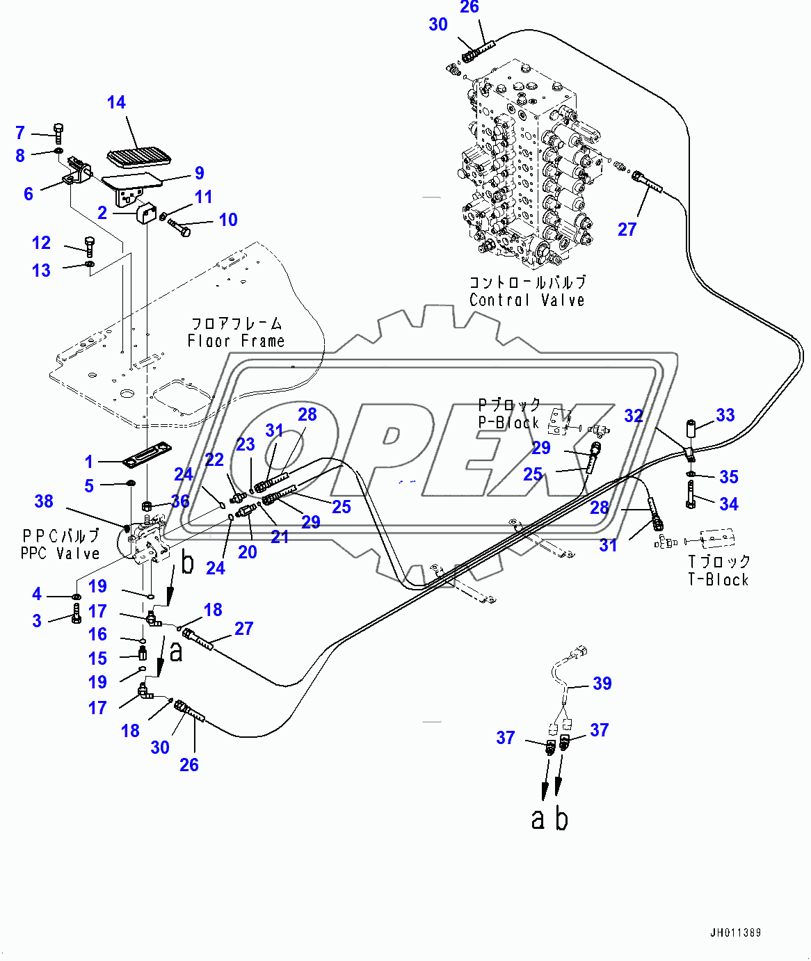  Cab, Floor, 1st Attachment Control (400002-)