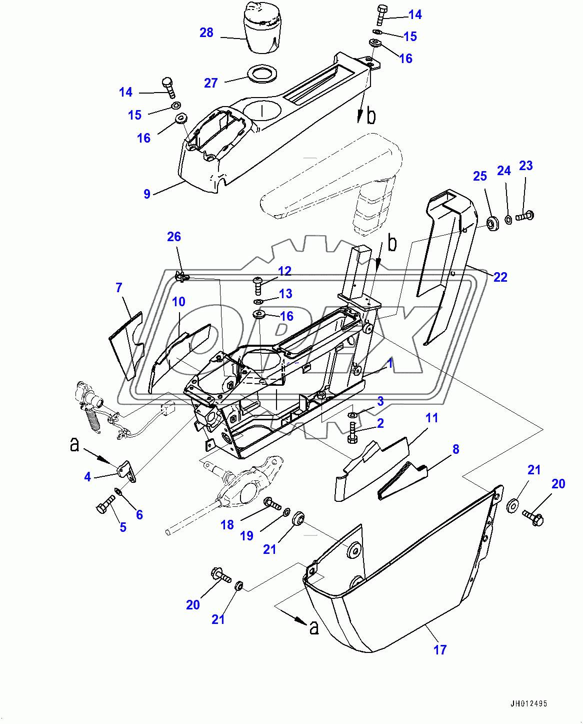  Cab, Floor, Console, L.H. (400002-)