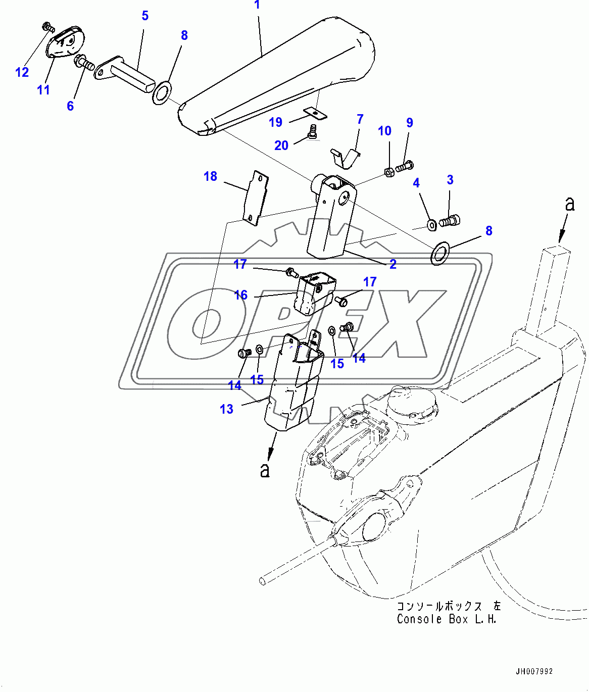  Cab, Floor, Armrest, L.H. (400002-)