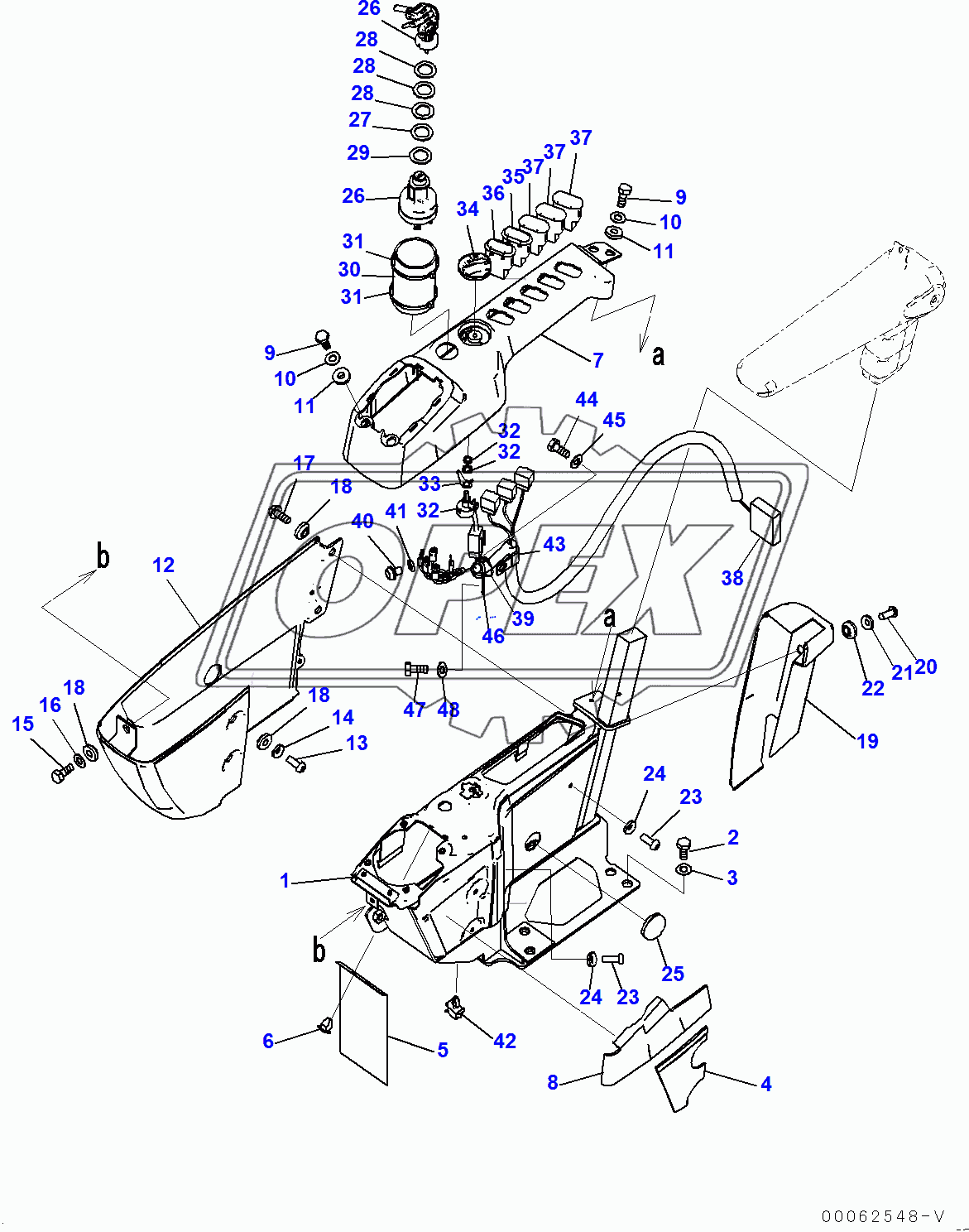  Cab, Floor, Console, R.H. (400002-)