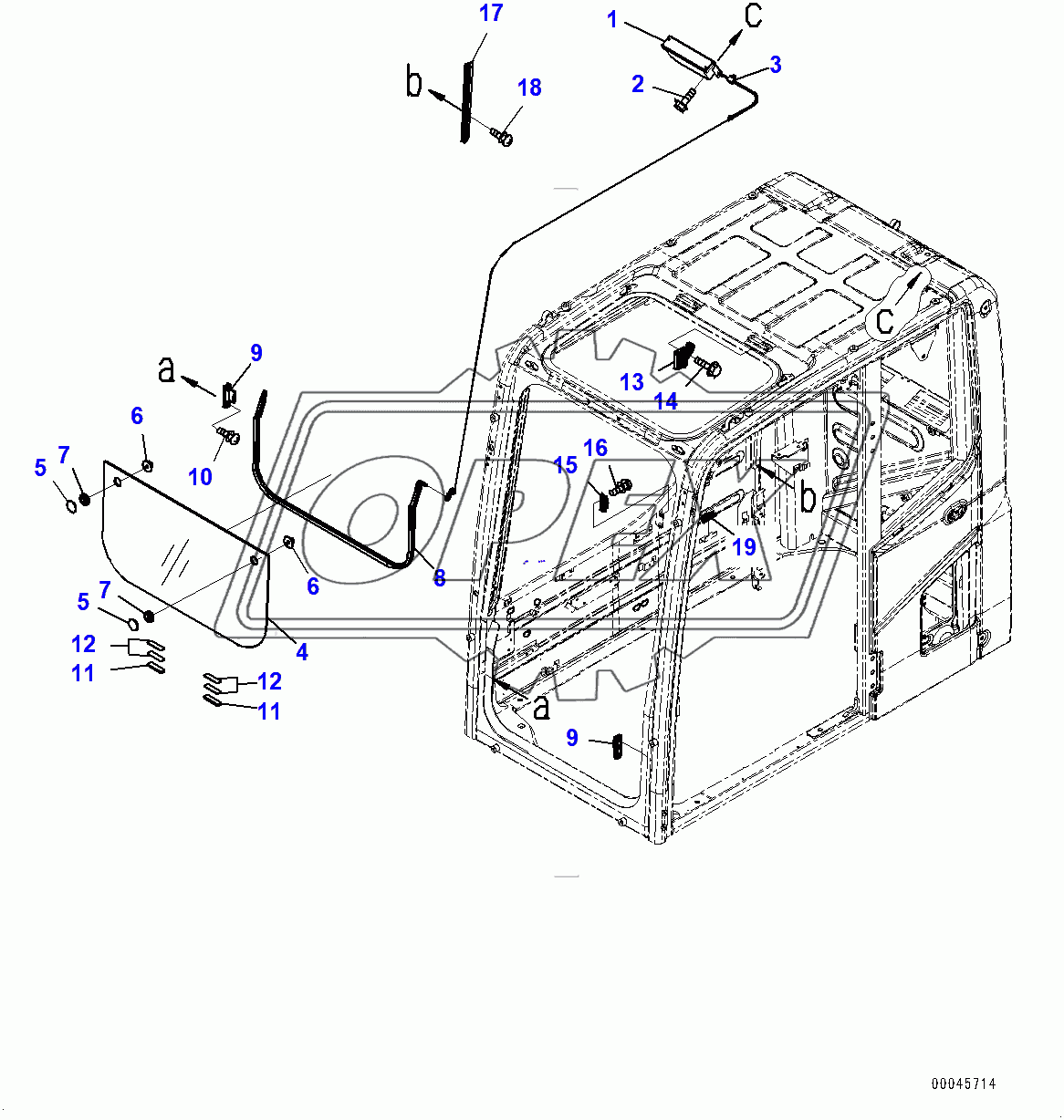  Cab, Front Lower Window (400001-400001)