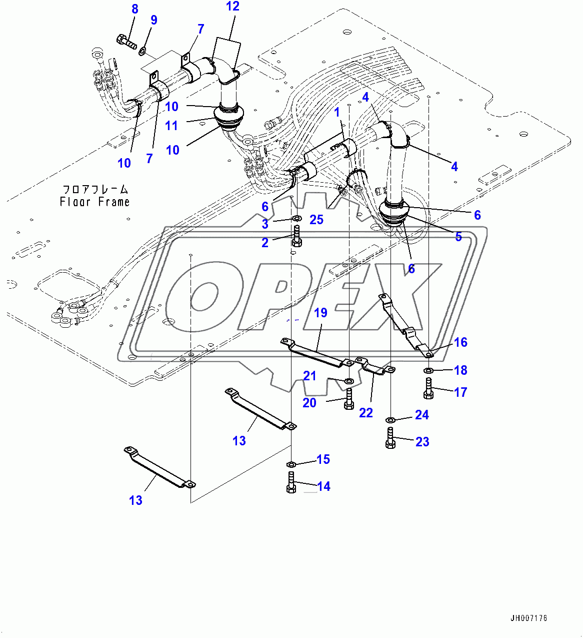  Cab, Floor, Piping Mounting (400001-400001)