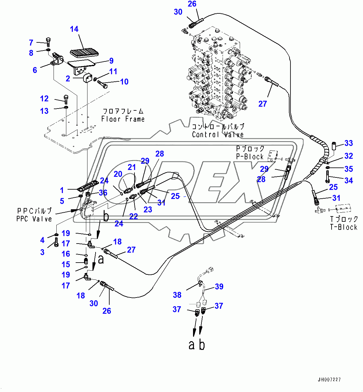  Cab, Floor, 1st Attachment Control (400001-)