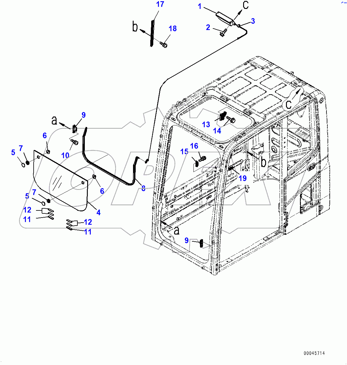  Cab, Front Lower Window (400001-)