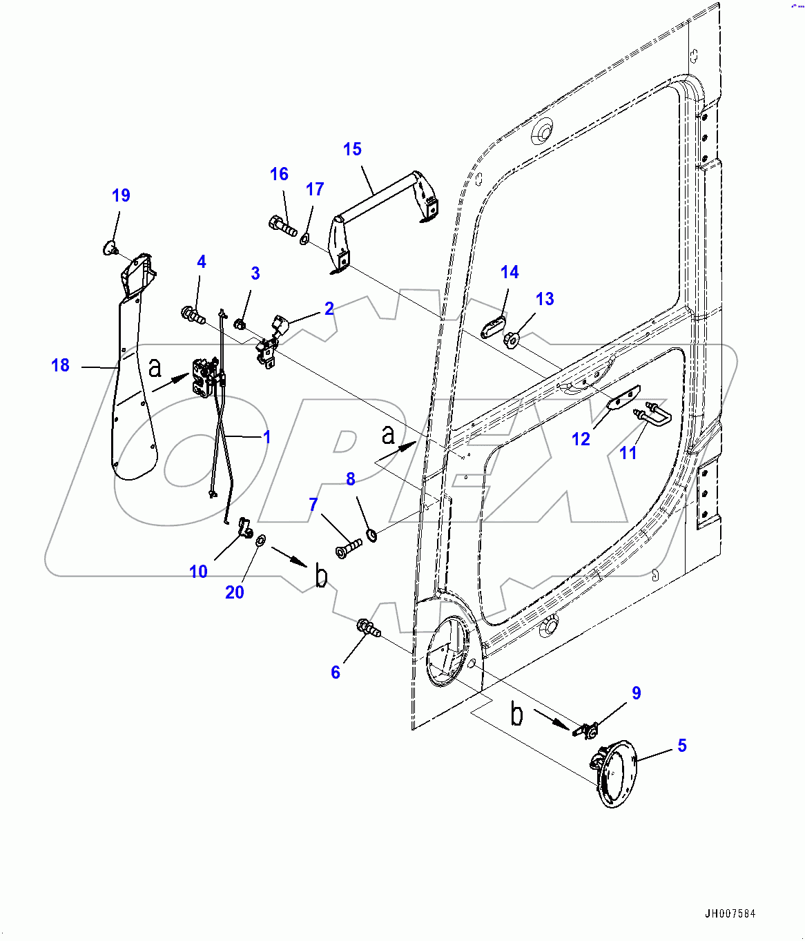  Cab, Door Lock (400001-)