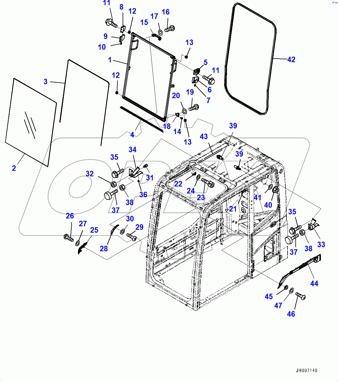 Cab, Front Window (400001-)