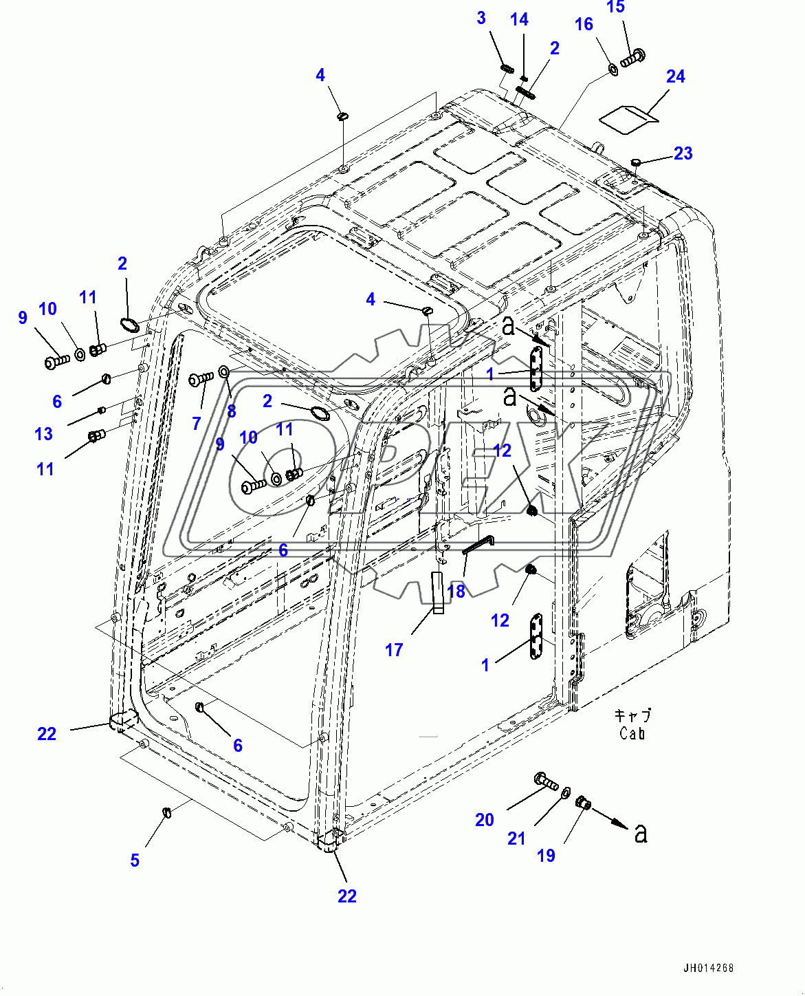  Cab, KOMTRAX Antenna (400001-)