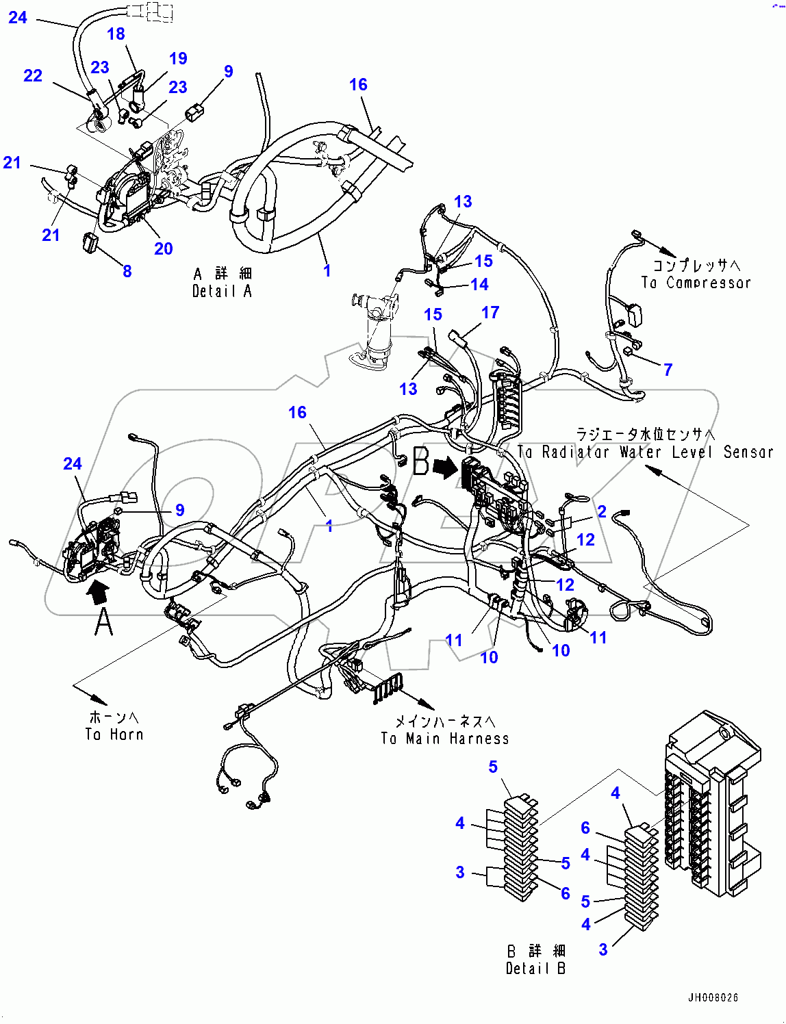  Cab, Floor, Wiring Harness (400001-)