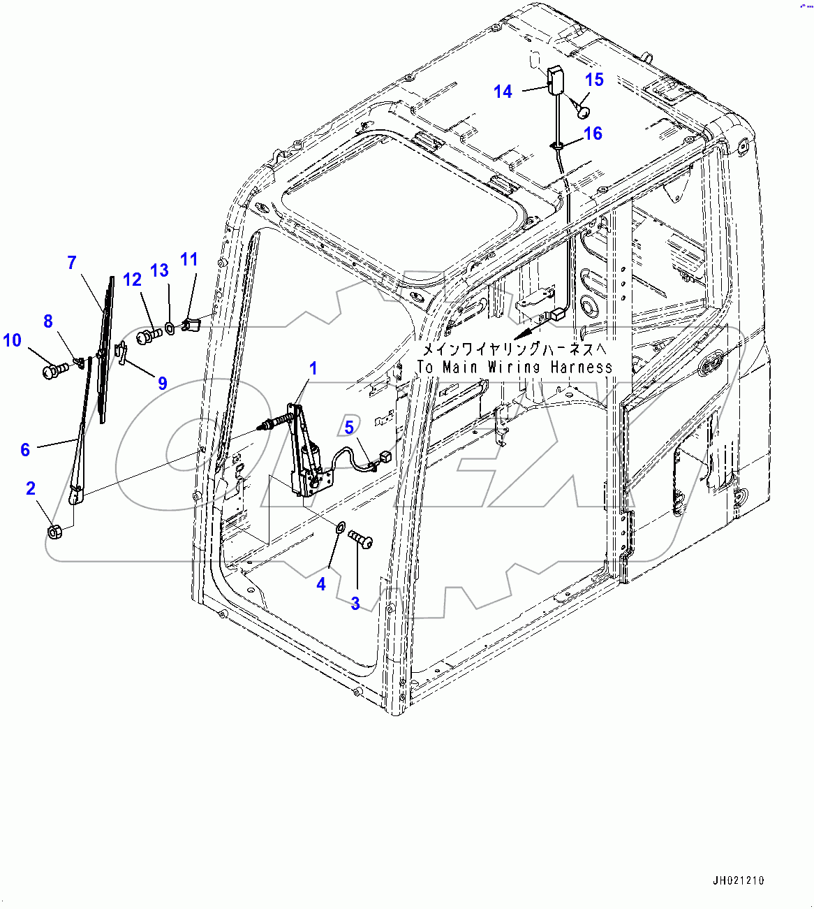  Cab, Wiper and Room Lamp (400001-)